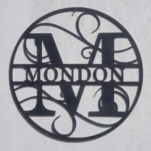 Monogram Letter Wall Art Circular