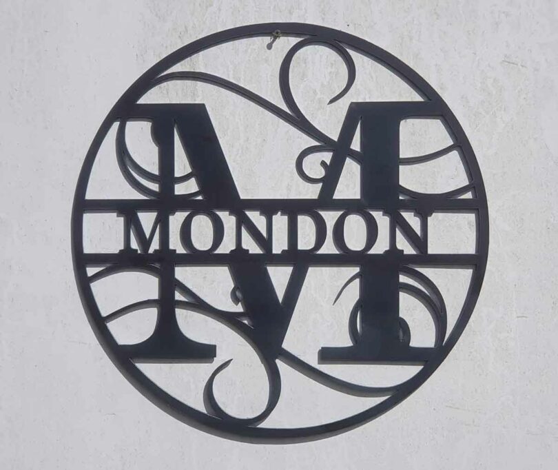 Monogram Letter Wall Art Circular